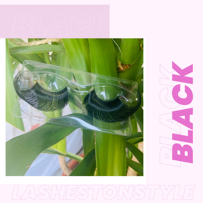BLACK:  Faux cils plume de couleur noir LASHES TON STYLE mieux que MAC