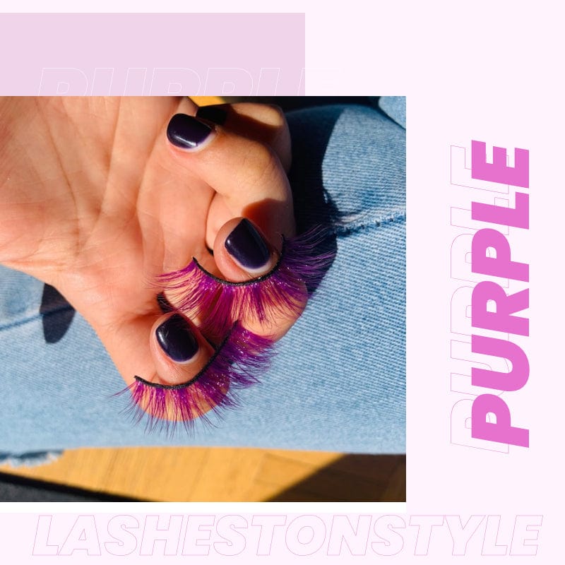 PURPLE : faux cils violet de couleurs chez LASHES TON STYLE
